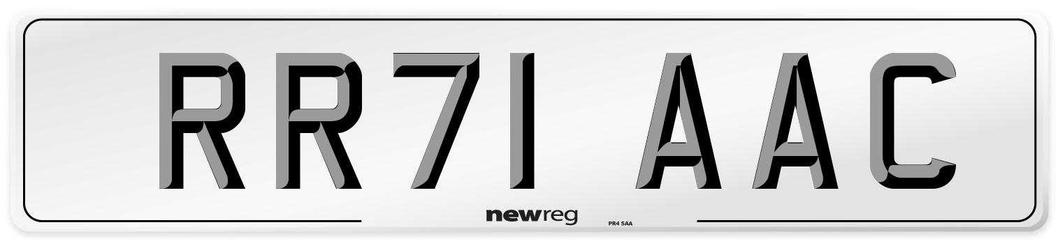 RR71 AAC Number Plate from New Reg